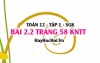 Bài 2.2 trang 58 Toán 12 tập 1 Kết nối tri thức